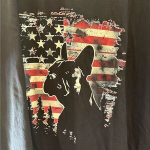 Men's Short Sleeve Tee - Black with Red and White French Bulldog graphic